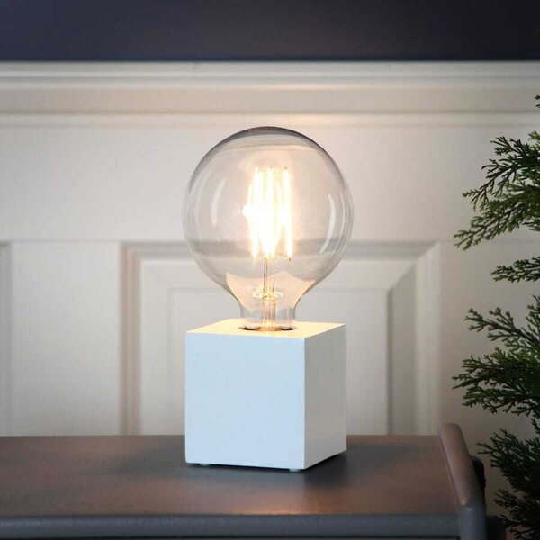 Best Season - Lampada "Kub" in legno, con presa E27, con interruttore; 296-33