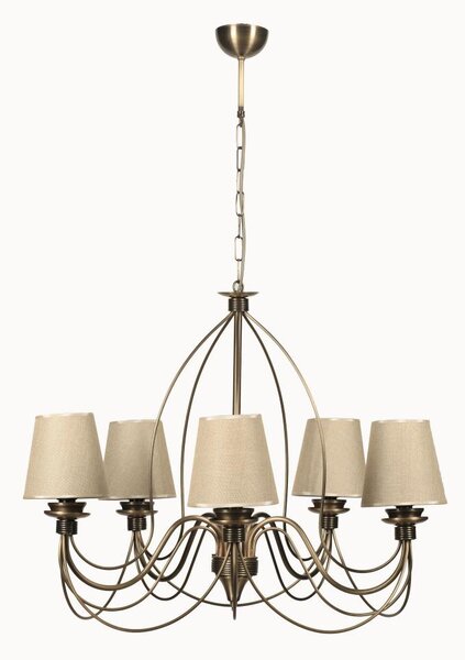 Lampadario a catena CLASSIC 5xE14/40W/230V bronzo/beige