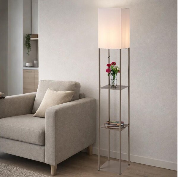 Brilagi - Lampada da terra con ripiani GRADUS 1xE27/40W/230V 150 cm grigia/beige
