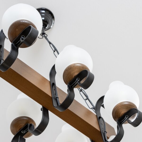 Brilagi - Lampadario a sospensione con catena QUEEN 6xE14/40W/230V faggio/noce