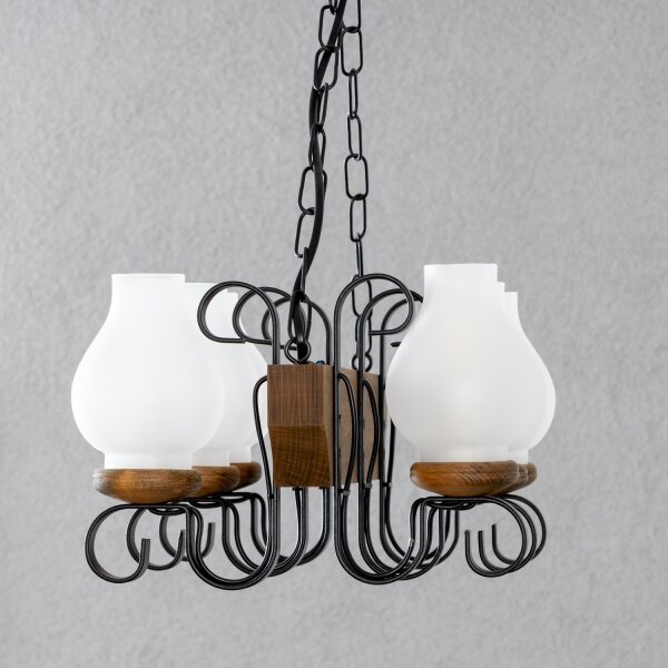 Brilagi - Lampadario a sospensione con catena QUEEN 6xE14/40W/230V faggio
