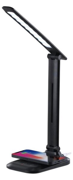 Immax 09106L - Lampada da tavolo LED dimmerabile con ricarica wireless QI LUMI LED/7W/230V nera