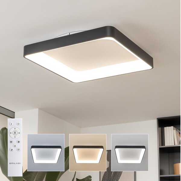 Brilagi - Plafoniera LED dimmerabile FALCON II LED/125W/230V 60x60 cm nera + telecomando