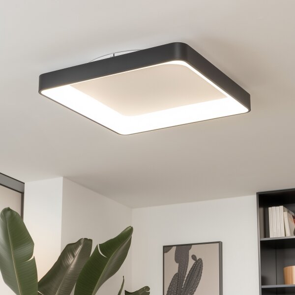 Brilagi - Plafoniera LED dimmerabile FALCON II LED/125W/230V 60x60 cm nera + telecomando