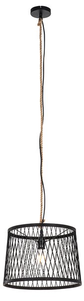 Lampada a sospensione da esterno rustica in rattan nero 40 cm - Calamus