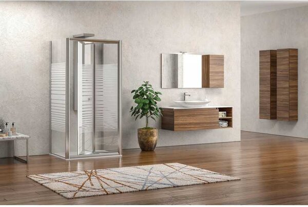 Kamalu box doccia 3 lati 70x85x70 a libro vetro serigrafato altezza 180h| km4000s