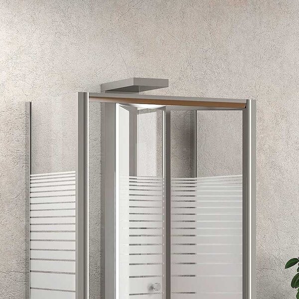Kamalu box doccia 3 lati 70x85x70 a libro vetro serigrafato altezza 180h| km4000s