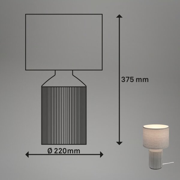 Brilo - Lampada da tavolo INO 1xE14/10W/230V grigia