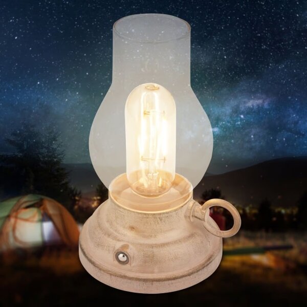 Brilo - Lampada da tavolo ricaricabile LED dimmerabile per esterni KANEA LED 1,5W/5V IP44 1200 mAh beige