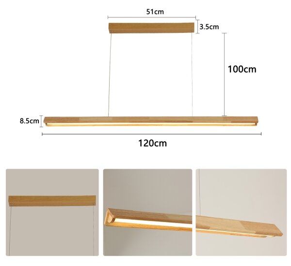 Brilagi - Lampada a sospensione su cavo UMEA WOOD LED/30W/230V 120 cm in legno
