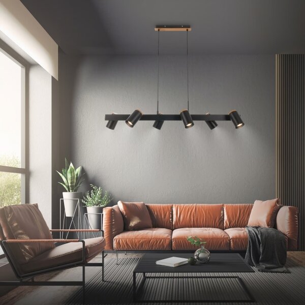 Briloner 4059065 - Lampadario sospeso ERA 6xGU10/10W/230V nero