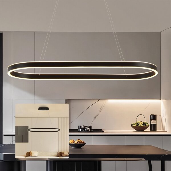 Brilagi - Lampada a sospensione LED su cavo PONDIE LED/43W/230V 80x30 cm nero