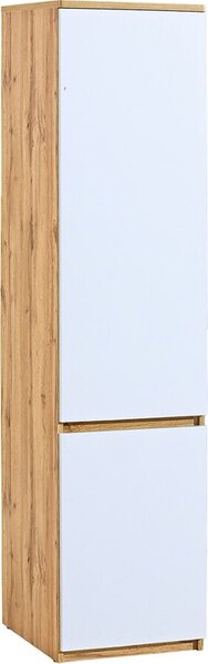 Minio, armadio "ARCCA 2", mobiletto per ufficio, finitura rovere Wotan / colore bianco