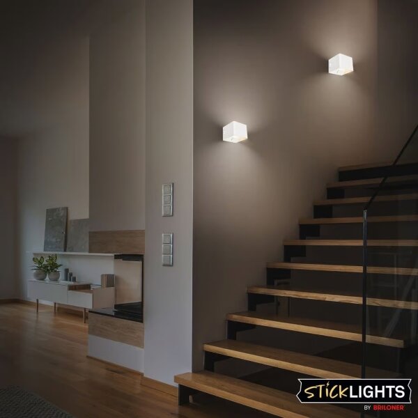 Briloner 3879016 - Lampada da parete ricaricabile a LED con sensore BORRA LED/1,5W/5V 3600 mAh, bianca