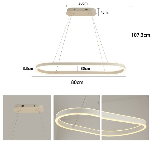 Brilagi - Lampadario LED a sospensione con cavi PONDIE LED/45W/230V 80x30 cm bianco