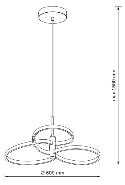 Lampadario LED a sospensione con cavo RIBBON LED/25W/230V 4000K nero