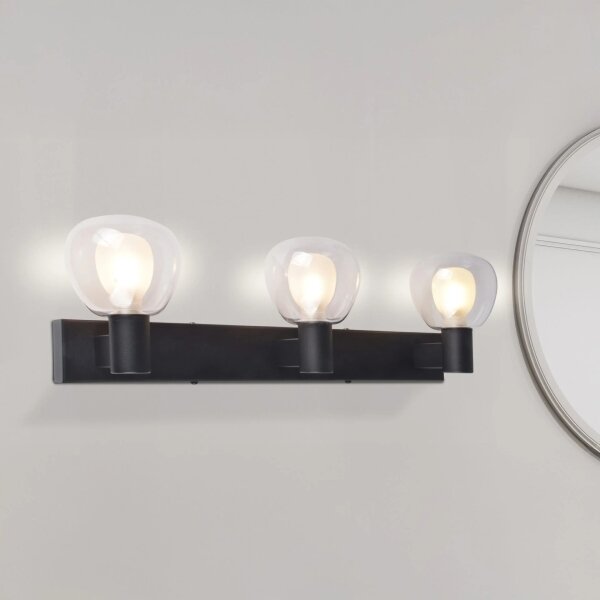 Applique da bagno POLA 3xG9/5W/230V IP44 nero/trasparente