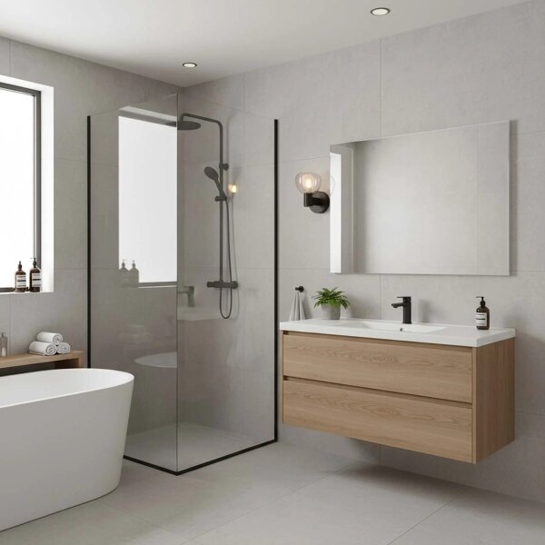 Applique da bagno POLA 1xG9/5W/230V IP44 nera/trasparente