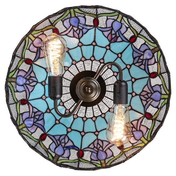 Brilagi - Lampadario in stile Tiffany a catena LORAS 2xE27/60W/230V