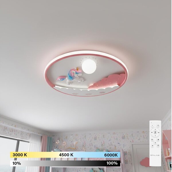 Brilagi - LED dimmerabile. Plafoniera per cameretta UNICORN LED/68W/230V 3000-6000K + telecomando