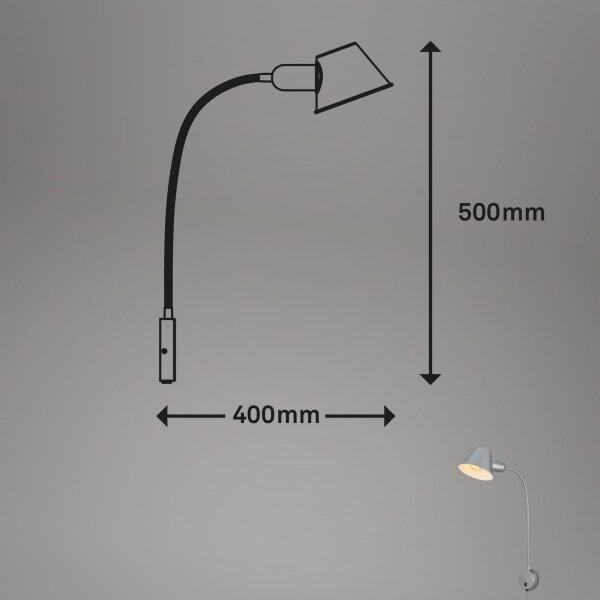 Briloner 2089-014 - Lampada da parete flessibile BRELLO 1xE27/10W/230V cromo opaco