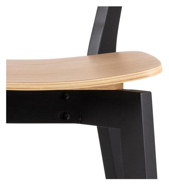 Sgabelli da bar in legno di gomma nero-naturale in set di 2 105 cm Roxby - Actona