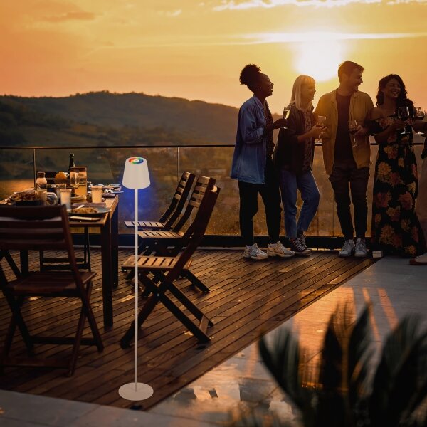 Briloner 1507016 - Lampada da terra LED dimmerabile KIKI 4,3W/5V IP44 2600 mAh bianca