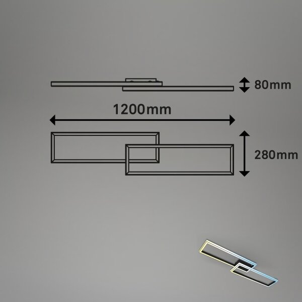 Briloner 3761015 - Plafoniera dimmerabile LED/45W/230V 2700-6500K+telecomando nero