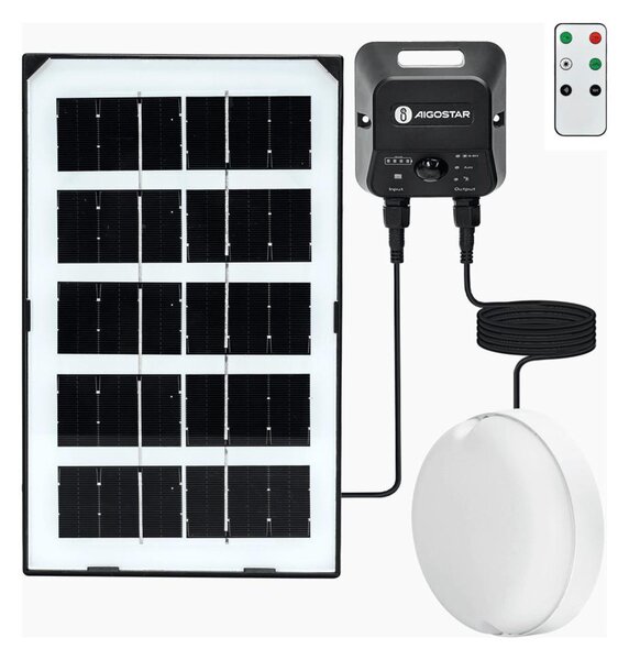 Aigostar - Plafoniera solare a LED con sensore LED/3,7V 3000 mAh IP65 + telecomando