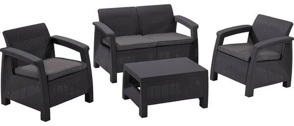 Set da giardino grigio scuro per 4 persone Corfu - Keter