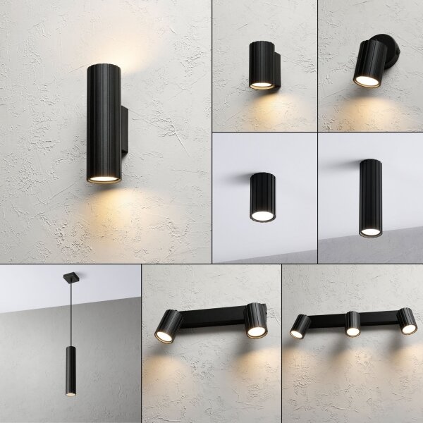 Brilagi - Lampada da parete CRISPINA 2xGU10/10W/230V 20 cm nera