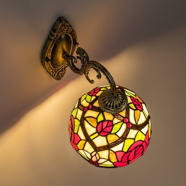 Brilagi - Lampada da parete in stile Tiffany con vetri colorati GARLAN 1xE27/40W/230V