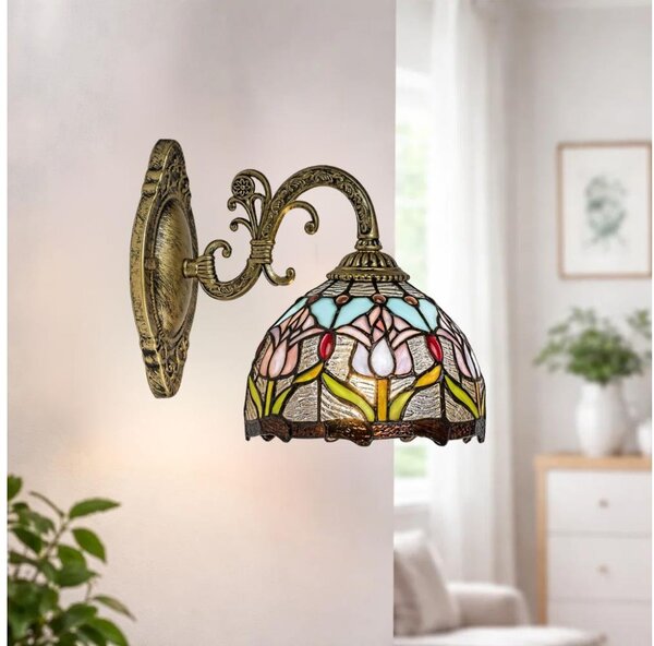 Brilagi - Lampada da parete Tiffany in vetro colorato LORAS 1xE27/40W/230V