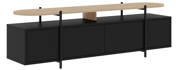 Tavolo TV nero in rovere 160x48 cm Hinoa - Marckeric