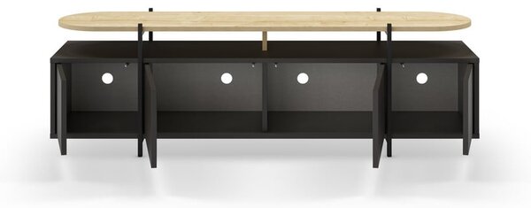 Tavolo TV nero in rovere 160x48 cm Hinoa - Marckeric