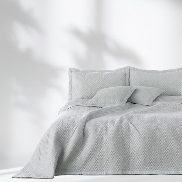 Copriletto grigio chiaro in microfibra con rivestimento trapuntato 170x210 cm Ophelia – Restilo