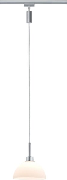 Lampada a sospensione Paulmann URail, modello Sarrasani, max. 1x10W, attacco GU10, finitura cromo opaco/vetro opale, 230V, metallo e vetro