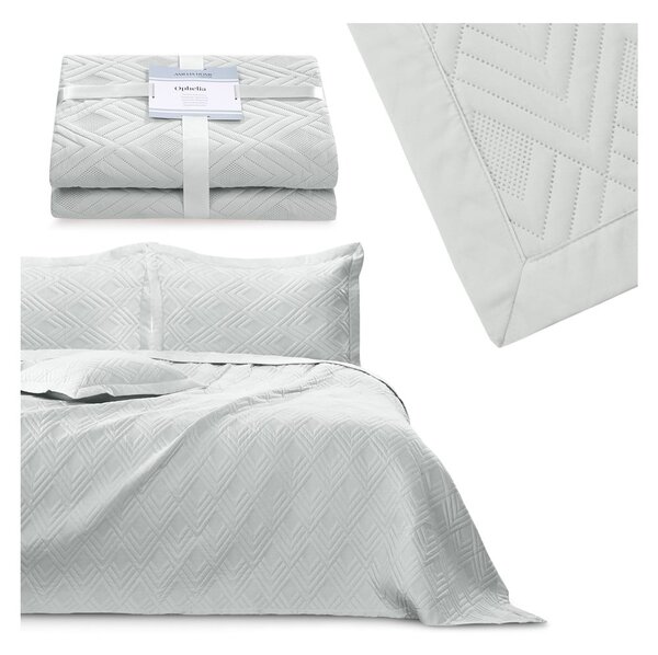 Copriletto grigio chiaro in microfibra con rivestimento trapuntato 170x210 cm Ophelia – Restilo