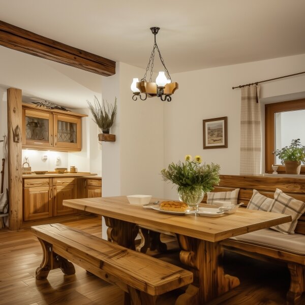 Brilagi - Lampadario a sospensione con catena QUEEN 3xE14/40W/230V faggio/noce