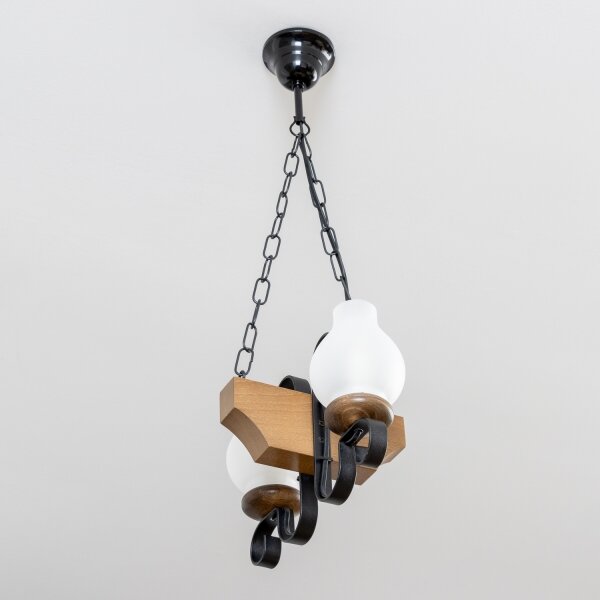 Brilagi - Lampadario a sospensione con catena QUEEN 2xE14/40W/230V faggio/noce
