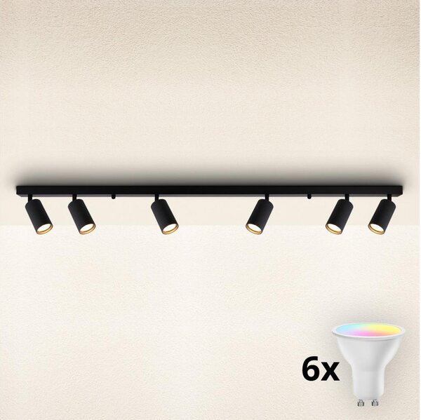 Brilagi - Faretti LED RGBW dimmerabili SELE MODERN 6xGU10/6,5W/230V Wi-Fi nero