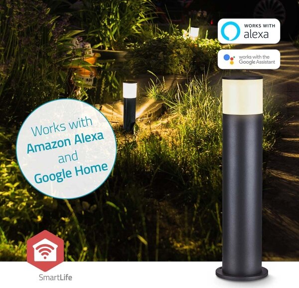 Nedis ZBLOP10RGBW - Lampada da esterno LED RGBW dimmerabile LED/10W/230V IP65 Wi-Fi Tuya nera