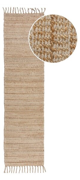 Passatoia di colore naturale in iuta tessuta a mano 60x230 cm Levi – Flair Rugs
