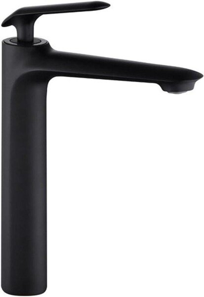 Rubinetto per acqua lavabo - Rubinetto per bagno - Uso quotidiano - Cartuccia in ceramica - Attacco standard - Nero Alto