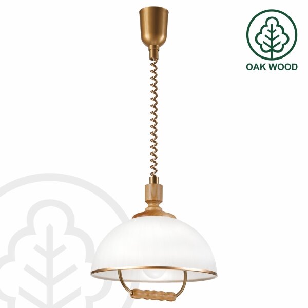 Lampadario regolabile RAMONA 1xE27/60W/230V marrone/bianco/rovere