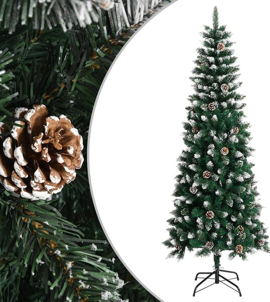 Albero di Natale a Metà con Supporto Argento 240 cm PET