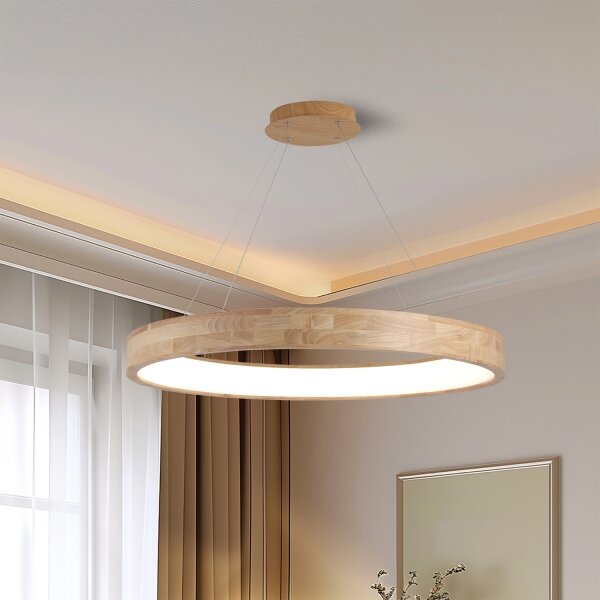 Brilagi -LED Lampadario a cavo FALCON WOOD LED/60W/230V 3000/4000/6000K 80 cm legno