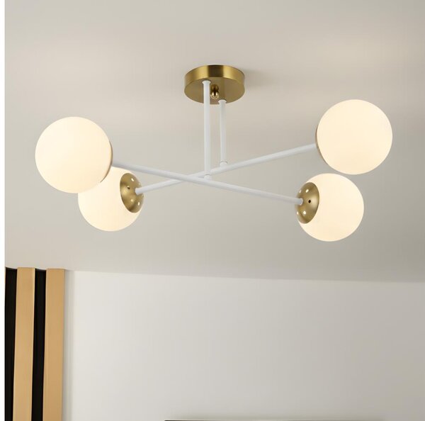 Brilagi - Plafoniera da soffitto MALIVA 4xE14/15W/230V oro/bianco
