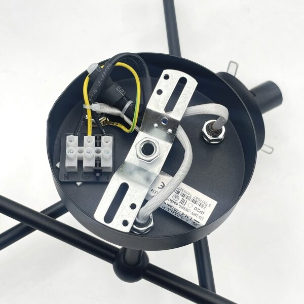 Brilagi - Lampadario a soffitto MALIVA 6xE14/15W/230V nero/fumé