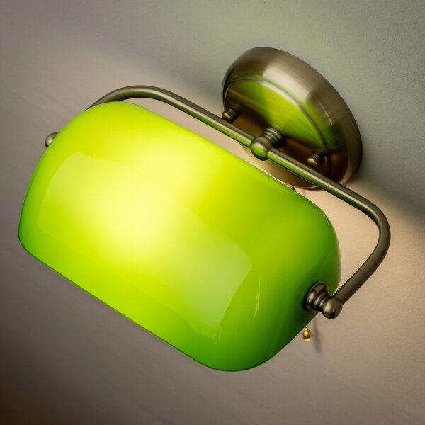 Brilagi - Applique da parete BANK OFFICE 1xE27/60W/230V ottone/verde